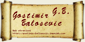 Gostimir Balošević vizit kartica